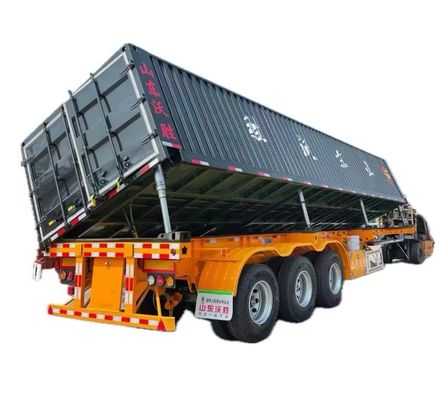 Trailers à bascule latérale à trois essieux lourds avec élévation hydraulique et fonction de décharge latérale