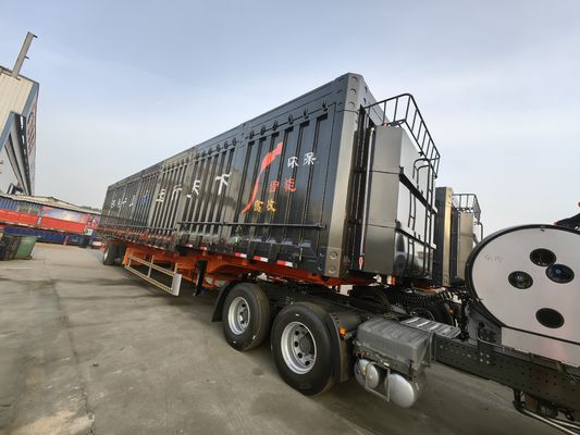 Trailers à bascule latérale à trois essieux lourds avec élévation hydraulique et fonction de décharge latérale