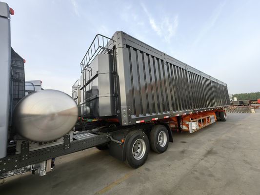 Trailers à bascule latérale à trois essieux lourds avec élévation hydraulique et fonction de décharge latérale