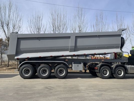Trailers en aluminium à trois essieux hydrauliques à décharge de grains arrière