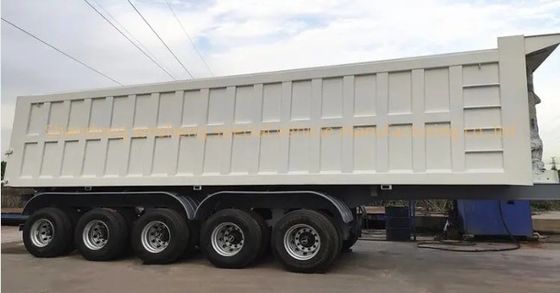 Lourdes charges 35-65 cbm U-type Dump arrière Semi-remorque à bascule