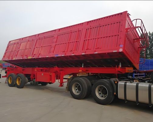 Trailers à trois essieux 40-100 tonnes semi-remorque à décharge latérale et semi-remorque à bascule latérale