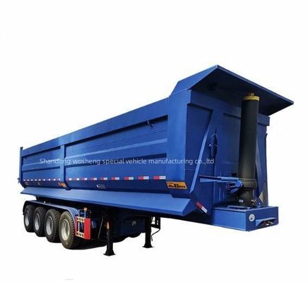 Semi-remorque hydraulique à décharge arrière de 28 t pour le transport de l'acier