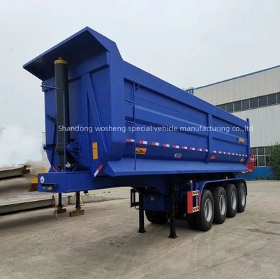 Semi-remorque hydraulique à décharge arrière de 28 t pour le transport de l'acier