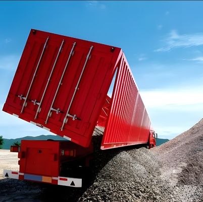 Semi-remorque à décharge latérale à 3 essieux pour camions de transport de céréales