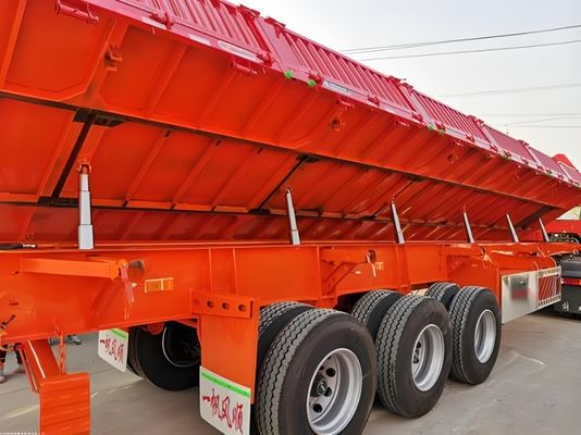 Semi-remorque à décharge latérale à 3 essieux pour camions de transport de céréales