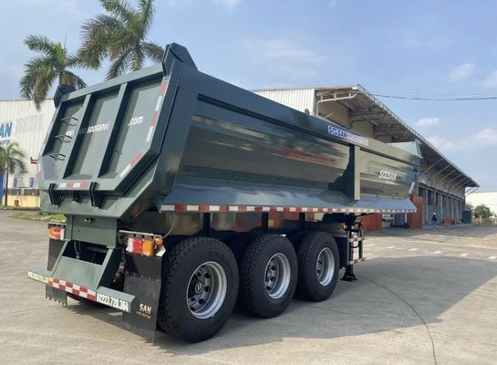 Semi-remorque à prix abordable pour 3 essieux 4 essieux inclination arrière Dump Tipper Dump Semi-remorque