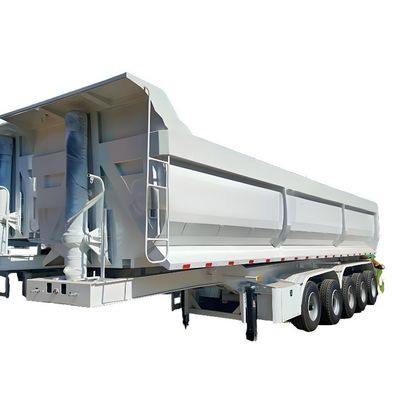 Personnalisation 80-100 Tons 45 CBM Semi-remorque à bascule pour camion et poubelle arrière en U