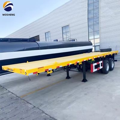Semi-remorque à plat 3 essieux 4 essieux 20 pieds 40 pieds pour un transport de conteneurs sûr et fluide