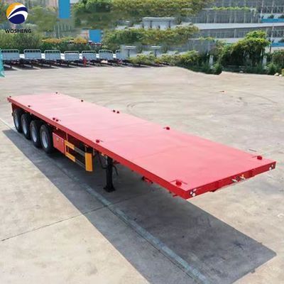 Semi-remorque à plat 3 essieux 4 essieux 20 pieds 40 pieds pour un transport de conteneurs sûr et fluide