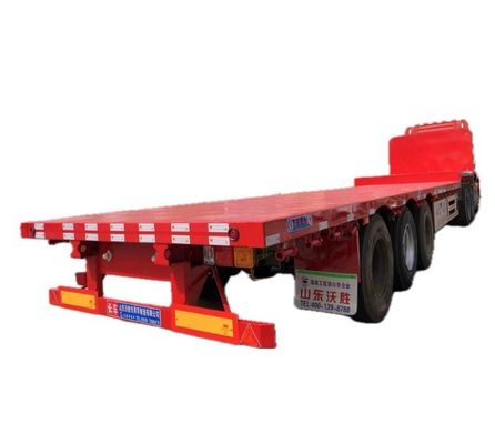 Trailers à trois essieux semi-remorques à plat avec pneus 12.00R22.5 et capacité de charge élevée