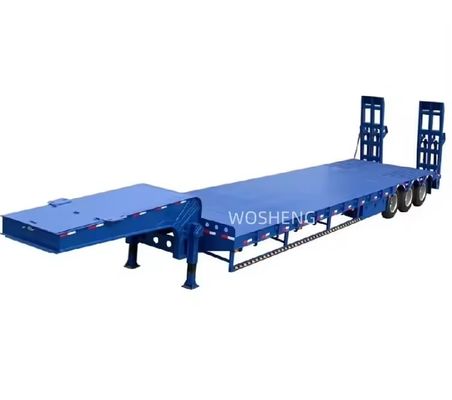 Équipement de transport lourd personnalisable Lowboy Truck Semi-remorque à lit bas plat