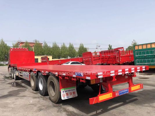 Trailers à trois essieux semi-remorques à plat avec pneus 12.00R22.5 et capacité de charge élevée