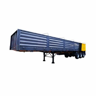 Semi-remorque pour le transport de marchandises en vrac avec paroi latérale haute et plusieurs essieux sur paroi latérale de chute