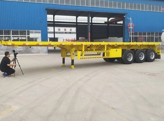 Taille et couleur personnalisées 3 4 conteneur à essieu plat semi-remorque plat pour camion