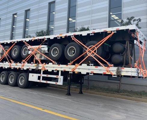 Taille et couleur personnalisées 3 4 conteneur à essieu plat semi-remorque plat pour camion