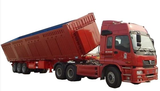 Semi-remorque à 2 ou 3 essieux, remorque à rouleaux latéraux à basculeur lourd pour le transport de gravier