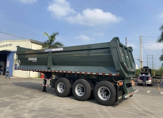 Wosheng personnalisé 3 axes Tri-Axle arrière Dump Semi-remorque avec charge utile maximale 40000 kg