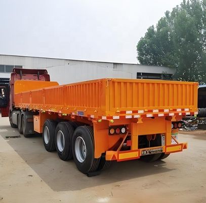 Trailers en acier à 3 essieux de 600 mm et 800 mm avec paroi latérale avec construction pratique