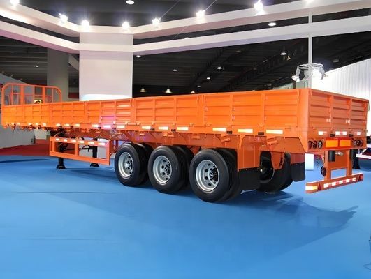 Trailers en acier à 3 essieux de 600 mm et 800 mm avec paroi latérale avec construction pratique