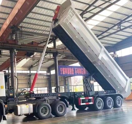Semi-remorque Wosheng Construction remorque arrière à décharge 3 essieux remorqueuse et remorque de camion