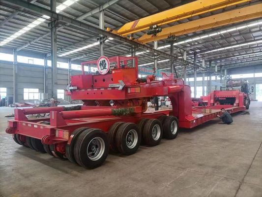 Wosheng 4 essieux conteneur à lit bas châssis semi-remorque pour le transport d'équipements lourds