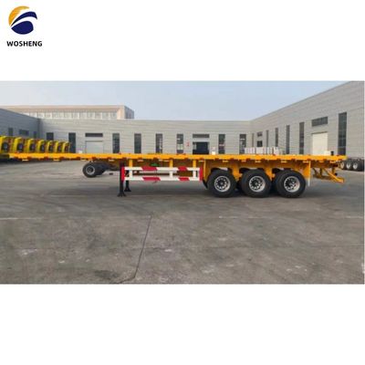 Container d'expédition Semi-remorque à lit plat avec 12 ensembles de verrouillage et 0 tonnes de charge utile maximale