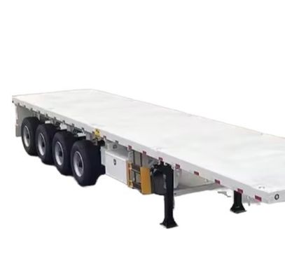 Semi-remorque à roues plates à 4 essieux à suspension mécanique pour le transport de conteneurs de 20 pieds 40 pieds