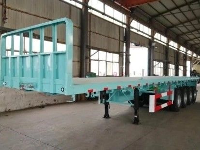 Semi-remorque à roues plates à 4 essieux à suspension mécanique pour le transport de conteneurs de 20 pieds 40 pieds