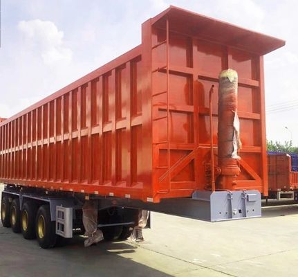 Semi-remorque à remorque arrière en forme de U à remorqueuse de 60 tonnes avec suspension mécanique ou pneumatique