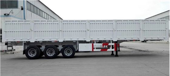Matériau d'acier semi-remorque à trois essieux pour le transport en vrac de 40 tonnes 12400X2500X3650mm