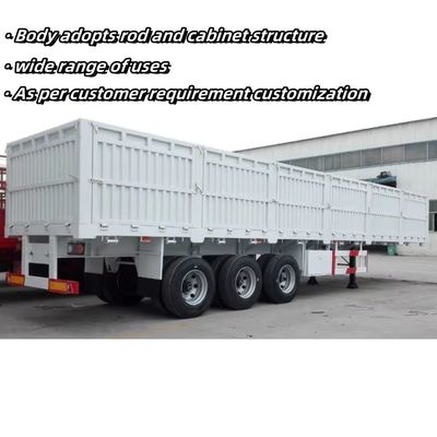 Matériau d'acier semi-remorque à trois essieux pour le transport en vrac de 40 tonnes 12400X2500X3650mm