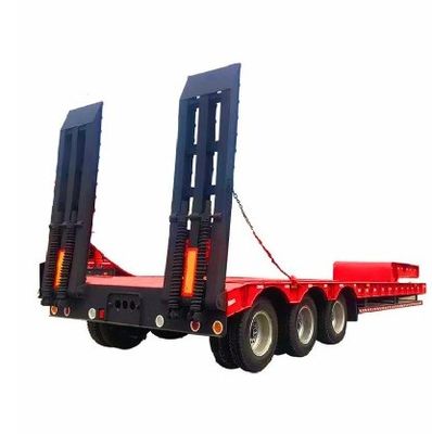 80T Ramp hydraulique à coude de poule lourde à lit bas Semi-remorque pour l'acier de camion bas