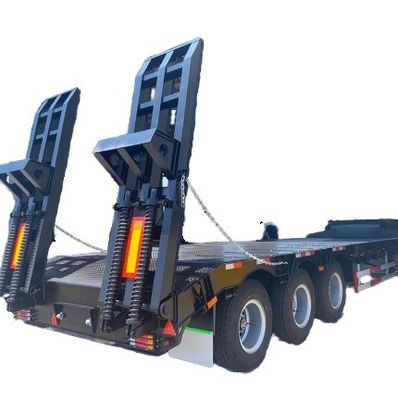 Multi 3/4 essieux 60 80 100 tonnes Lowboy Semi-remorque basse pour camion et compétitif