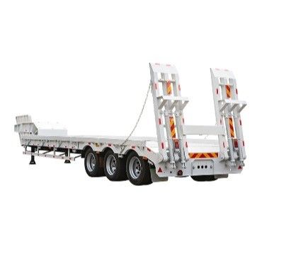 30 à 100 tonnes de roulement remorque de camion plat à chute extensible avec pneus personnalisés 12R22.5