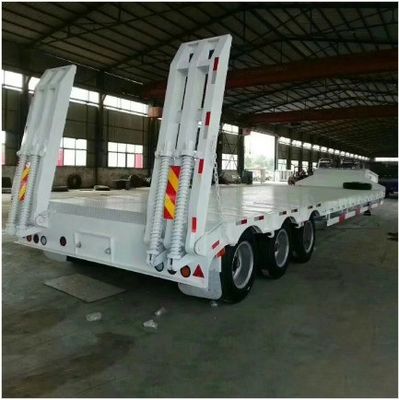 30 à 100 tonnes de roulement remorque de camion plat à chute extensible avec pneus personnalisés 12R22.5