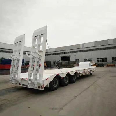 30 à 100 tonnes de roulement remorque de camion plat à chute extensible avec pneus personnalisés 12R22.5
