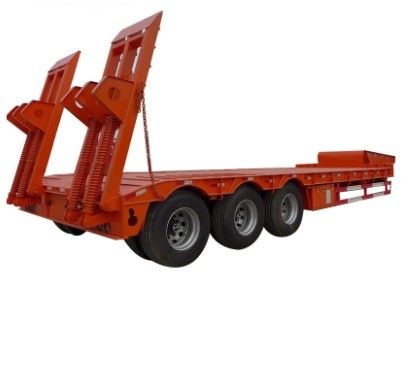 30 à 100 tonnes de roulement remorque de camion plat à chute extensible avec pneus personnalisés 12R22.5