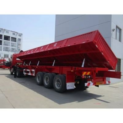 Trailer à bascule latérale pour le sable de pierre Tri 3 essieux 50 tonnes Side Dump Truck Semi-trailer