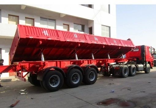 Trailer à bascule latérale pour le sable de pierre Tri 3 essieux 50 tonnes Side Dump Truck Semi-trailer