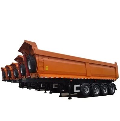 3 essieux en forme de U End hydraulique arrière Dump Semi-remorque à bascule remorque à bascule 30-120 tonnes