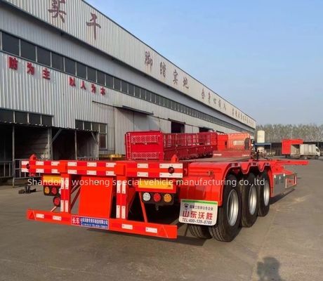 Semi-remorque à conteneur de 20 pieds et 40 pieds avec axe de 13 tonnes et ressort à feuilles de Wosheng