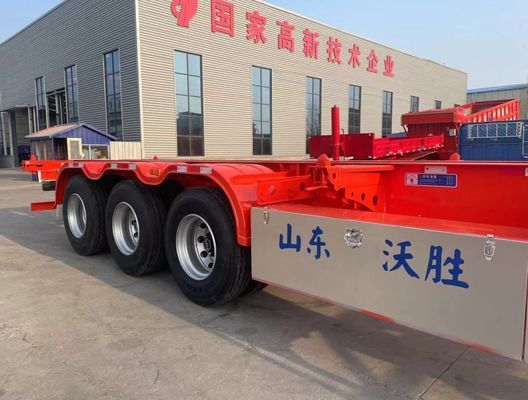 Semi-remorque à conteneur de 20 pieds et 40 pieds avec axe de 13 tonnes et ressort à feuilles de Wosheng