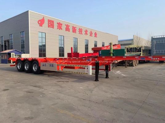 Semi-remorque à conteneur de 20 pieds et 40 pieds avec axe de 13 tonnes et ressort à feuilles de Wosheng