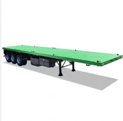 Spécifications des pneus. Triangle 3 essieu 50 tonnes taille de plateau 12,4m conteneur semi-remorque à plateau
