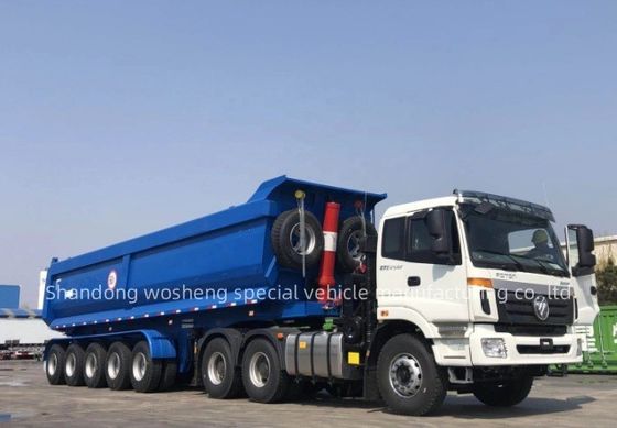 Camions à remorque à bascule arrière camions à remorque à 4 essieux demi-remorque à décharge arrière