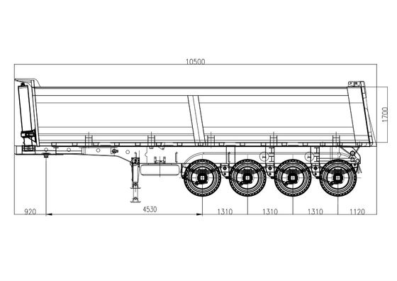 Camions à remorque à bascule arrière camions à remorque à 4 essieux demi-remorque à décharge arrière