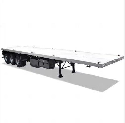 Capacité de chargement de 50 tonnes Semi-remorque à plat pour la logistique de conteneurs de 20 et 40 pieds