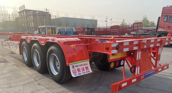 Chassis à 3 essieux de conteneurs et remorque à squelette pour le transport de conteneurs Couleur personnalisée