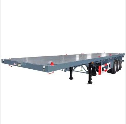 Charge utile élevée 50 tonnes 3 ou 4 axes Container de quai à plateau Semi-remorque sur mesure
